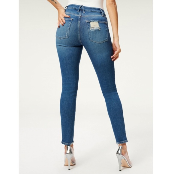 NWOT Good American Good Legs Jacked Step Hem Skinny Jeans Size 31 - Picture 2 of 16